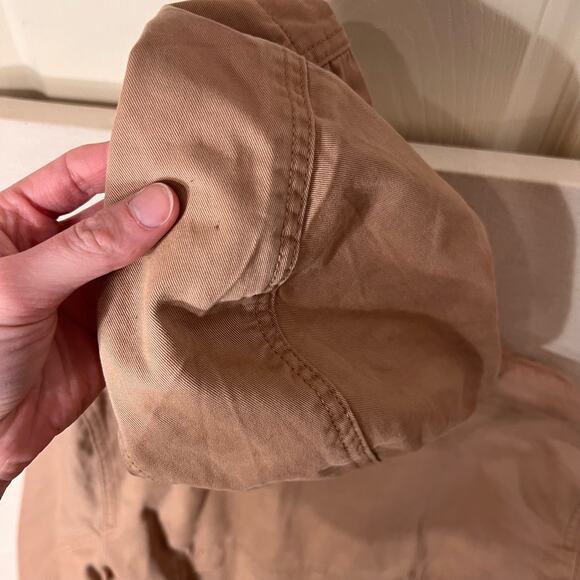 H&M Divided Dusty Pink Mauve Utility Jacket Lightweight Cotton Zip Front Hoodie - Picture 9 of 13